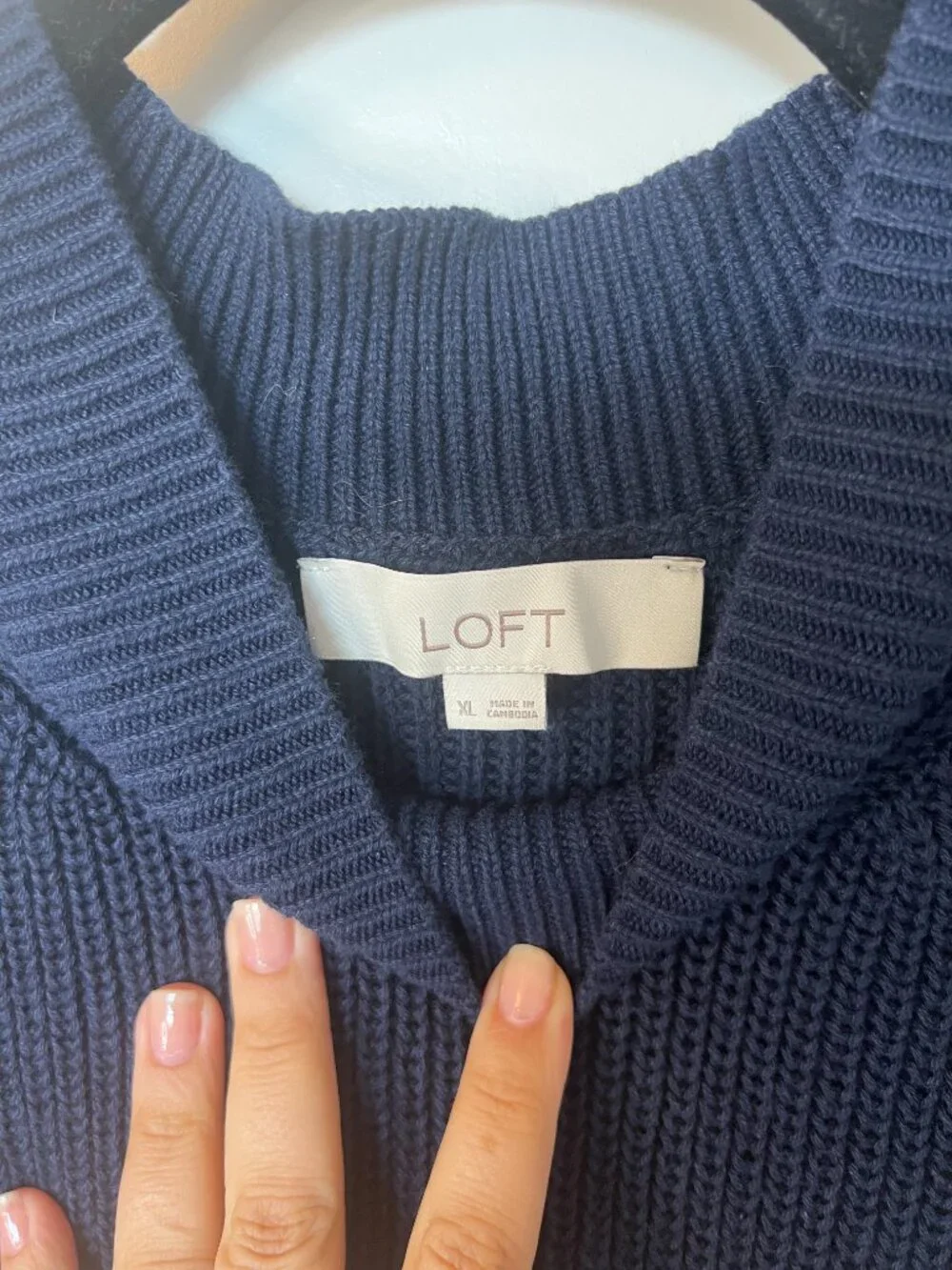 Loft Navy Sleeveless Sweater Vest XL - Picture 7 of 10